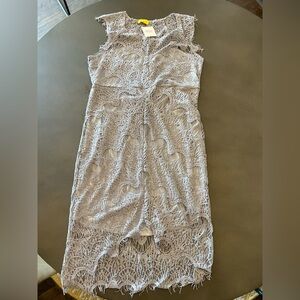 NWT Women’s Ezra Gray Sleeveless Lace Dress, size L